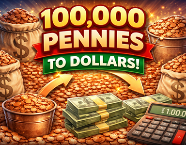 100 000 pennies to dollars