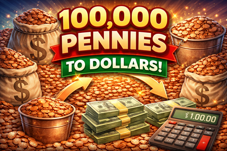 100 000 pennies to dollars